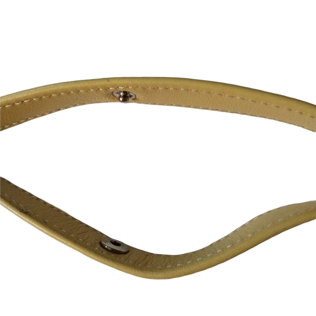 Osgoode Marley Small Shoulder Bag Purse Linen Color Pale Yellow Leather Trim — image 5 of 7